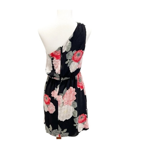 Alice + Olivia Women's Floral Bouquet Silk Chiffon Dress Size S One Shoulder - Picture 2 of 4